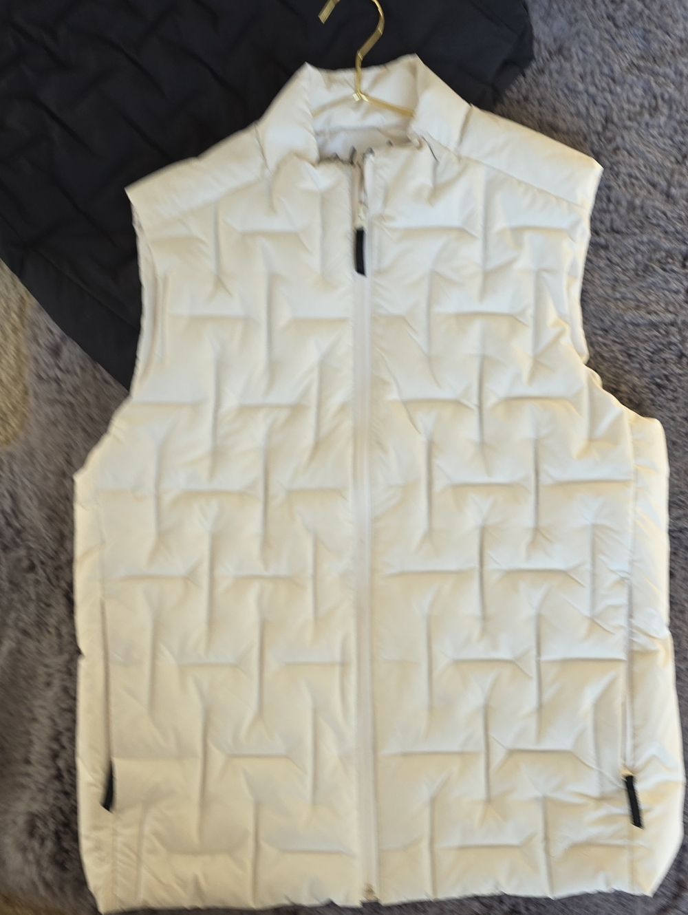 Bad Birdie White Cream Puffer Quilted Golf Vest Size Medium